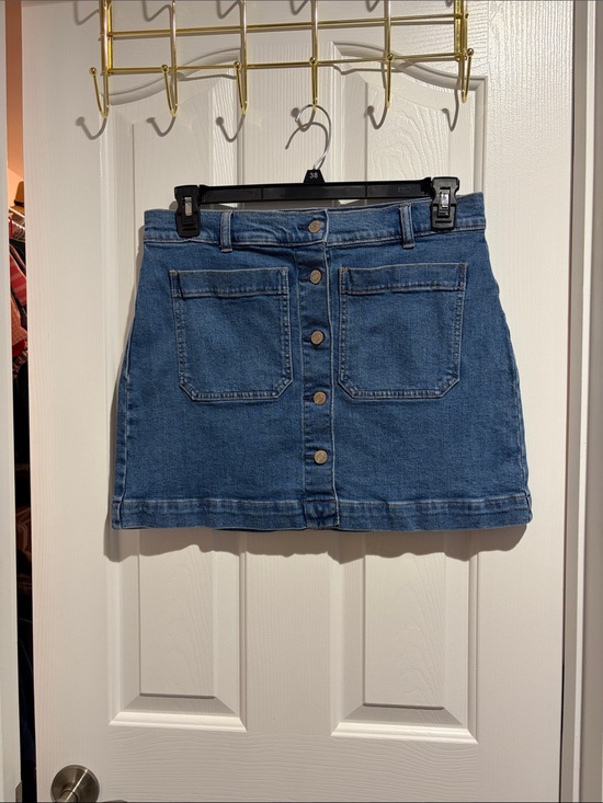 GAP Dresses & Skirts - GAP Button-Front Denim Mini Skirt in Blue